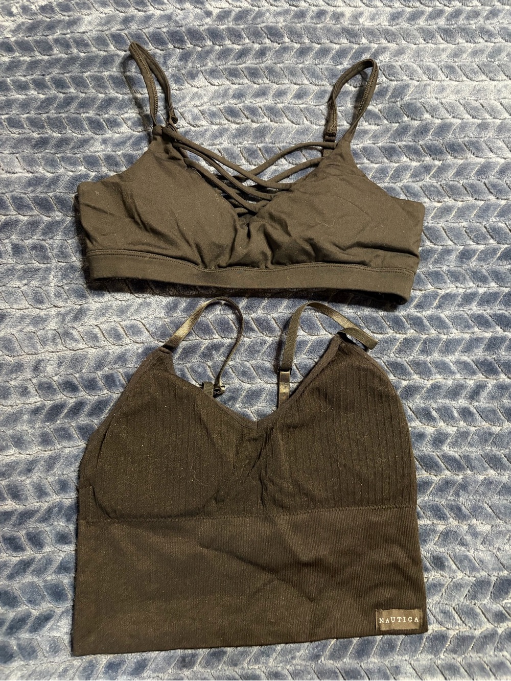 Nautica black sports bra and forever 21 black sports bra